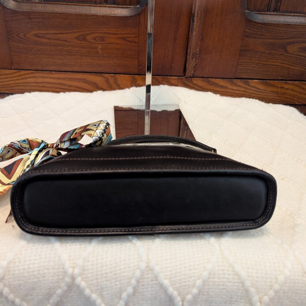 COACH vintage 9311 mini black leather bag baguette - Picture 6 of 11